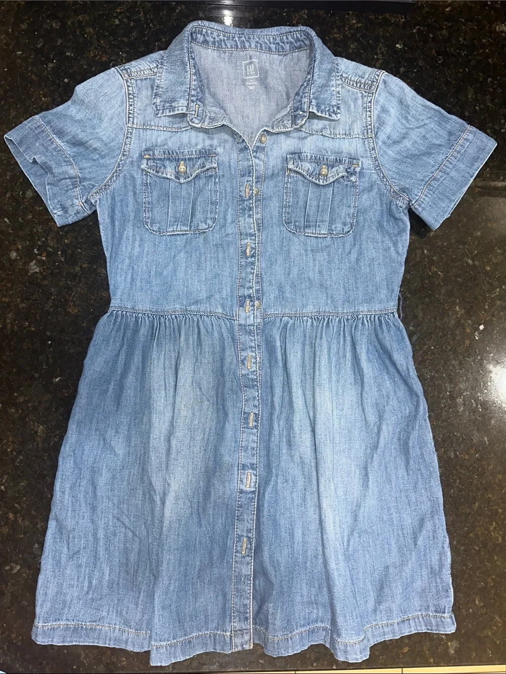 GAP Blue Denim Button-Front Girls' Dress